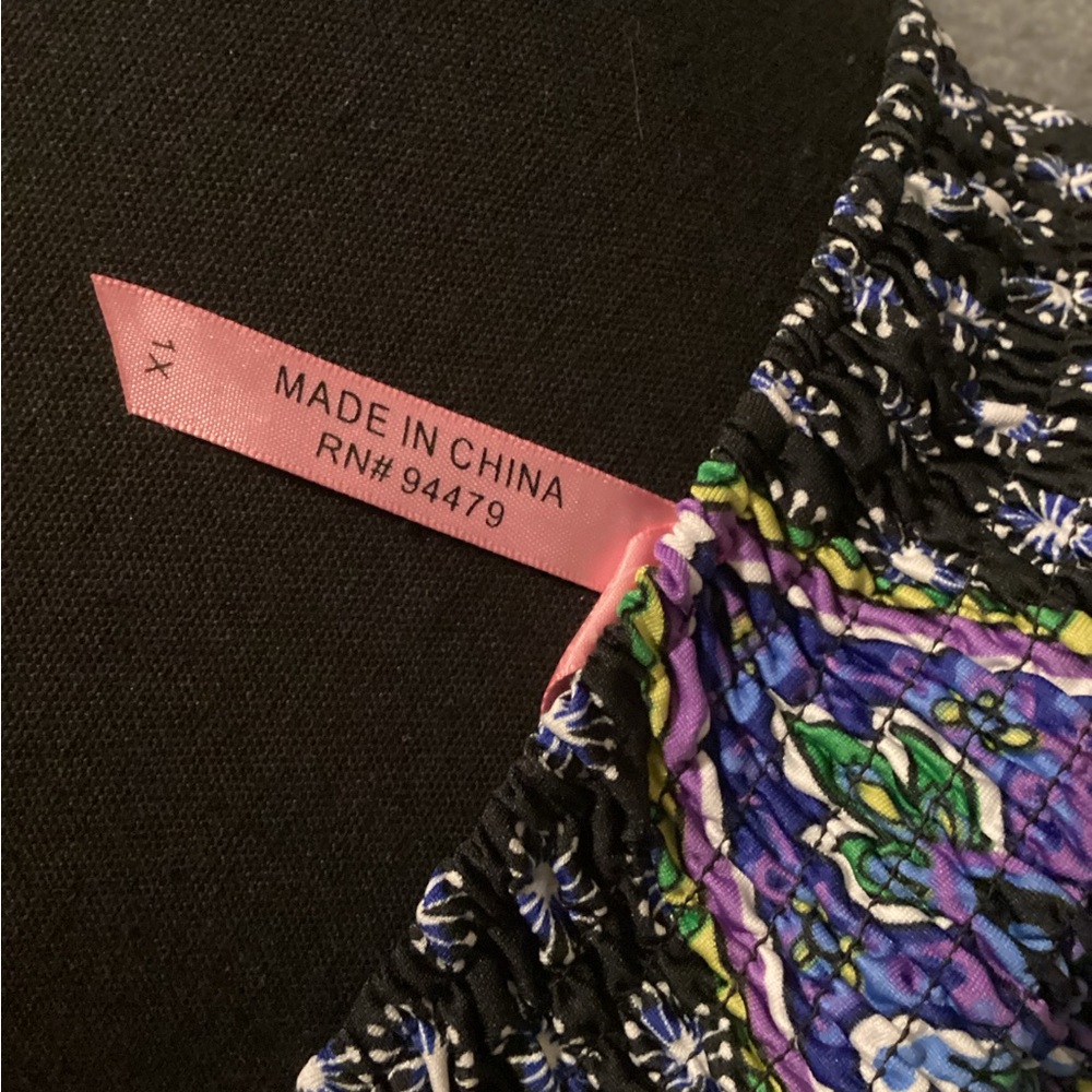 Magic Strapless Maxi Dress in Purple, Black and Green Paisley. C37 - Picture 3 of 5